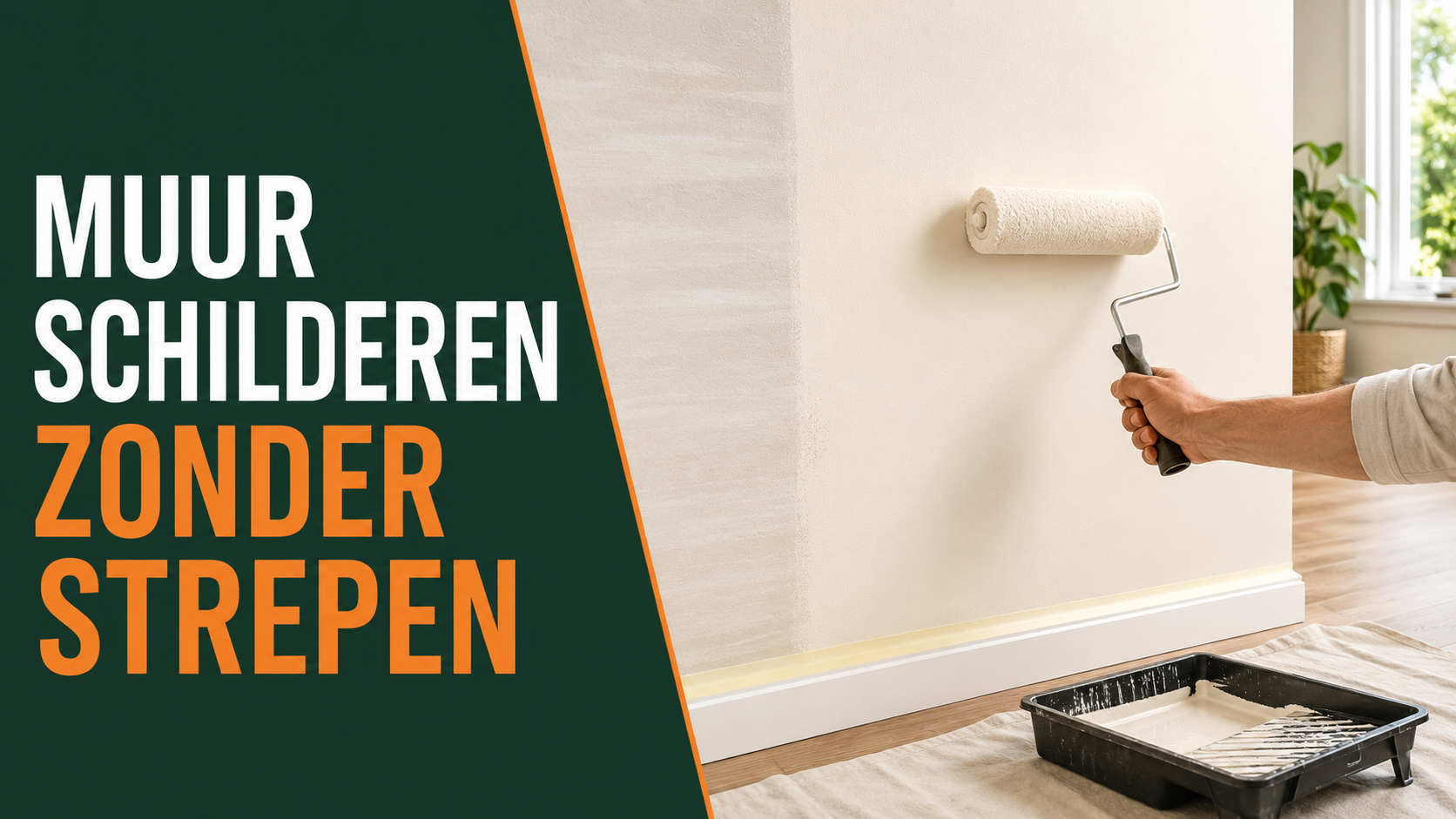 Muur schilderen zonder strepen