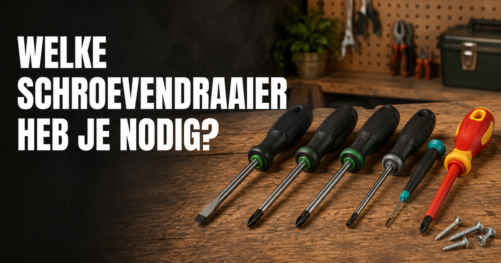 Verschillende soorten en maten schroevendraaiers voor klussen